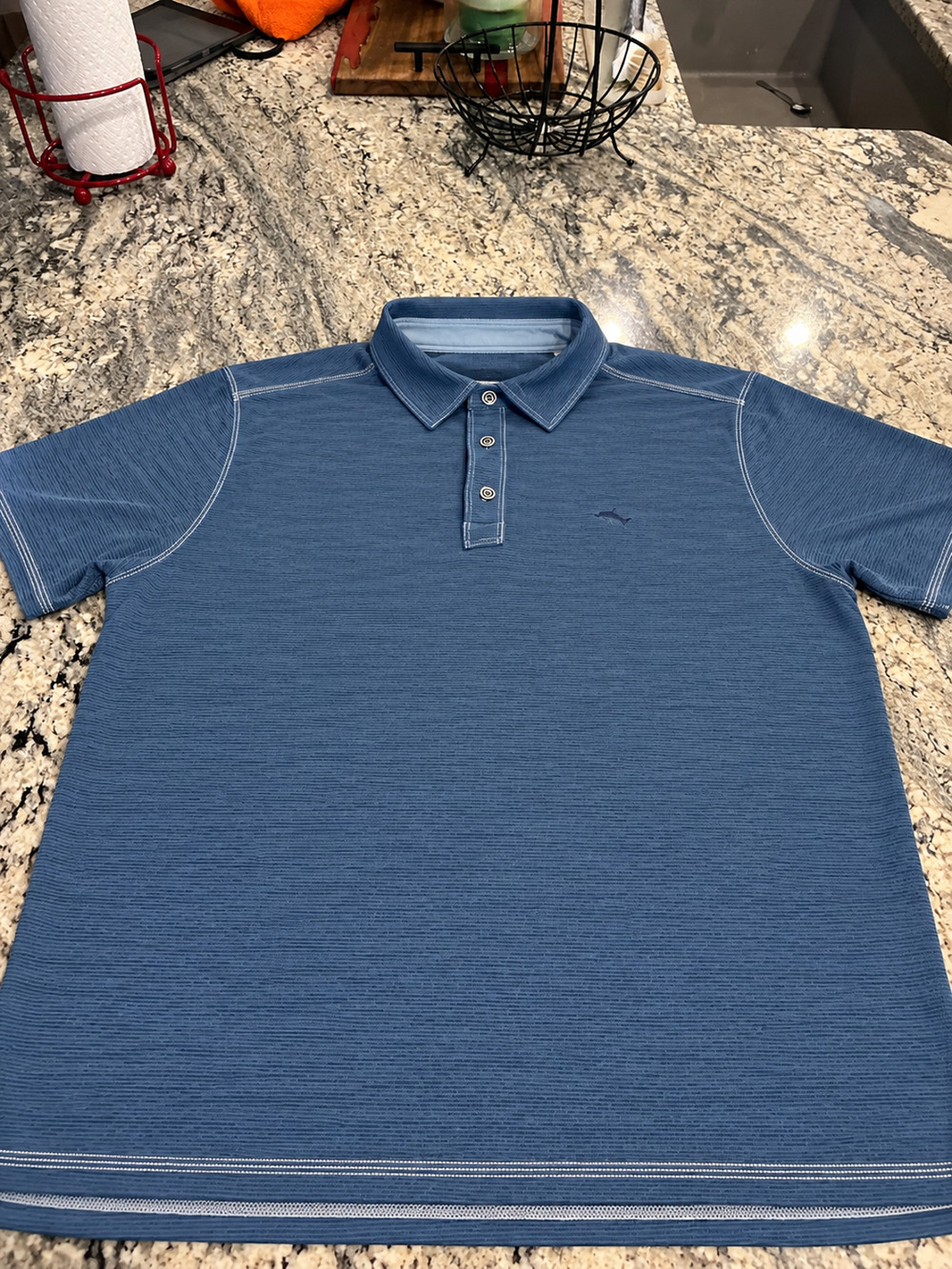 Tommy Bahama Men’s Large Blue Polo Shirt Short Sleeve Golf Casual L